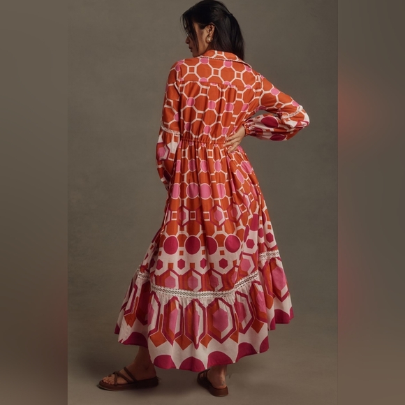 NWT ANTHROPOLOGIE | The Eleanora Long-Sleeve Maxi Shirt Dress - Picture 2 of 8